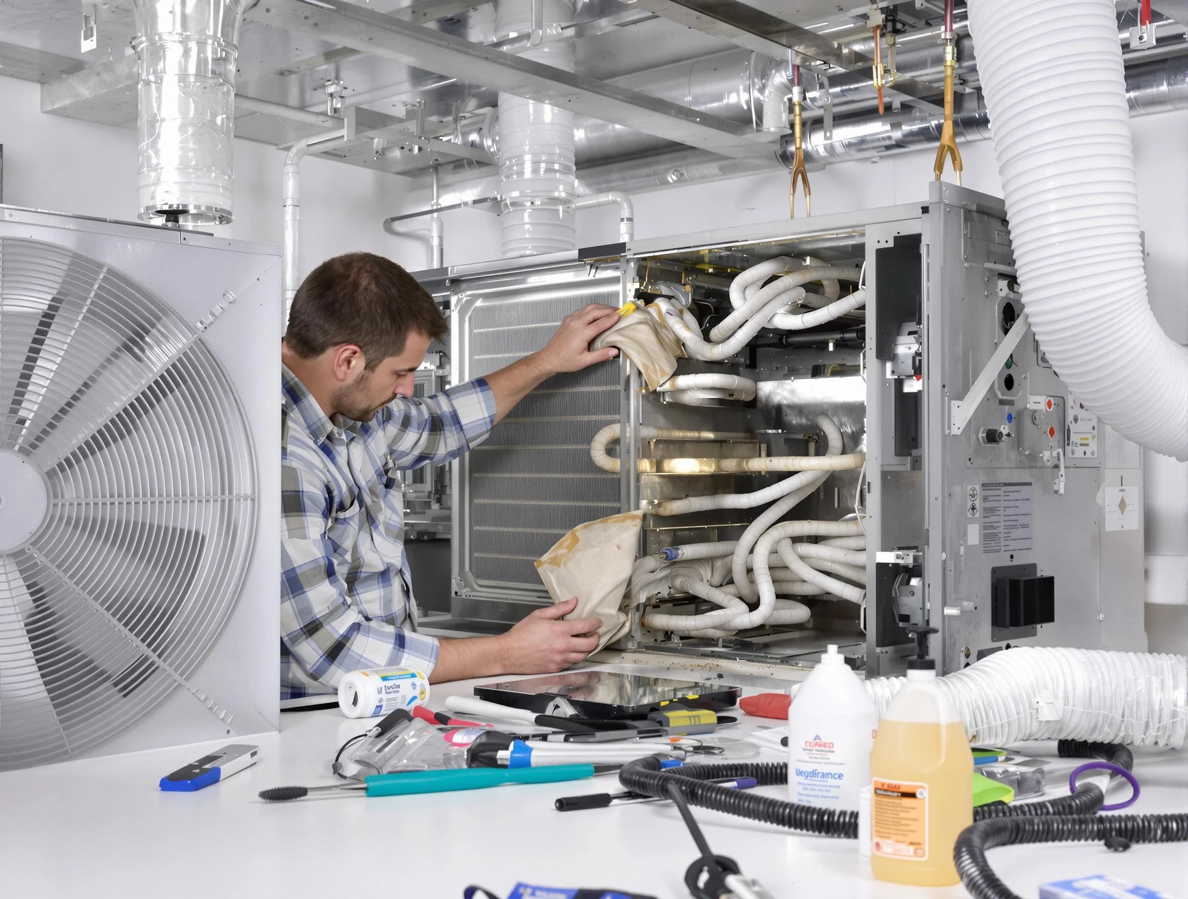 Lebanon Air Duct Cleaning specialist performing precision AC coil cleaning in Lebanon