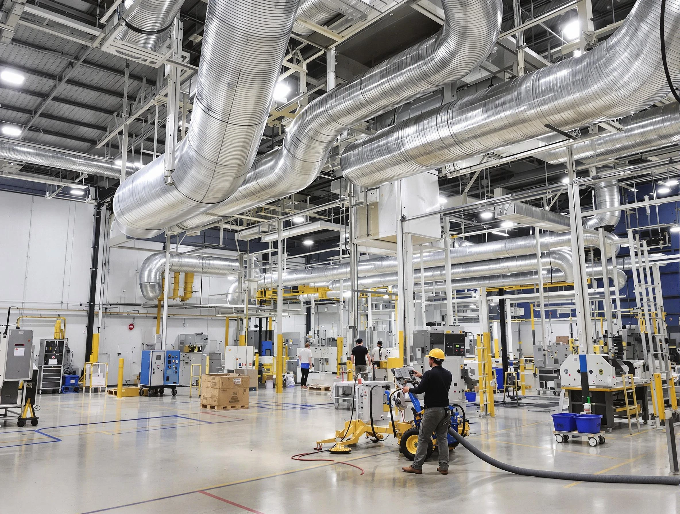 Lebanon Air Duct Cleaning team performing comprehensive industrial duct cleaning at a large facility in Lebanon